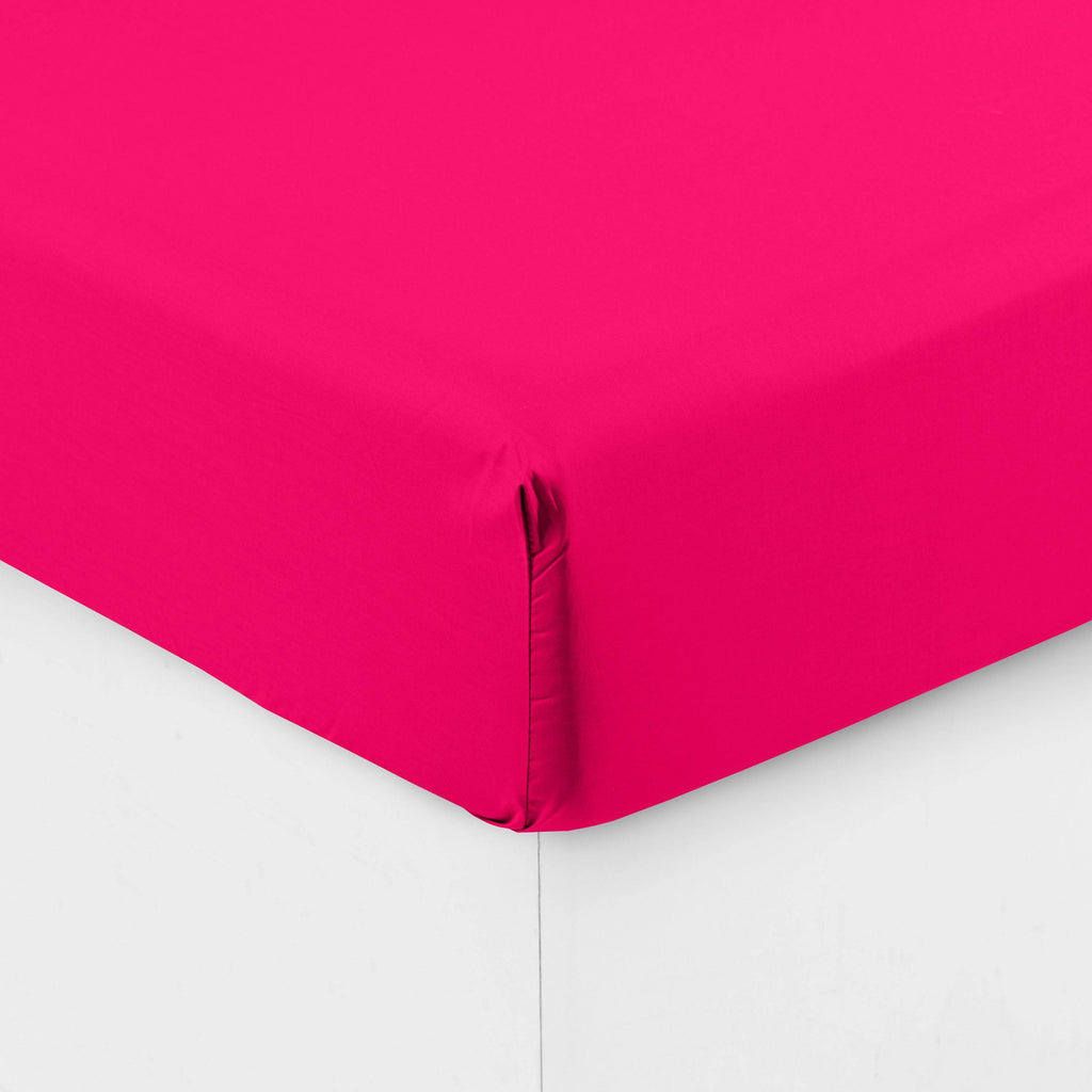 Fitted Sheet in Cotton Percale Neo Magenta - Carré Blanc Canada