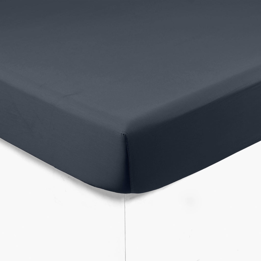 Fitted Sheet in Cotton Sateen Prestige Midnight Blue - Carré Blanc Canada