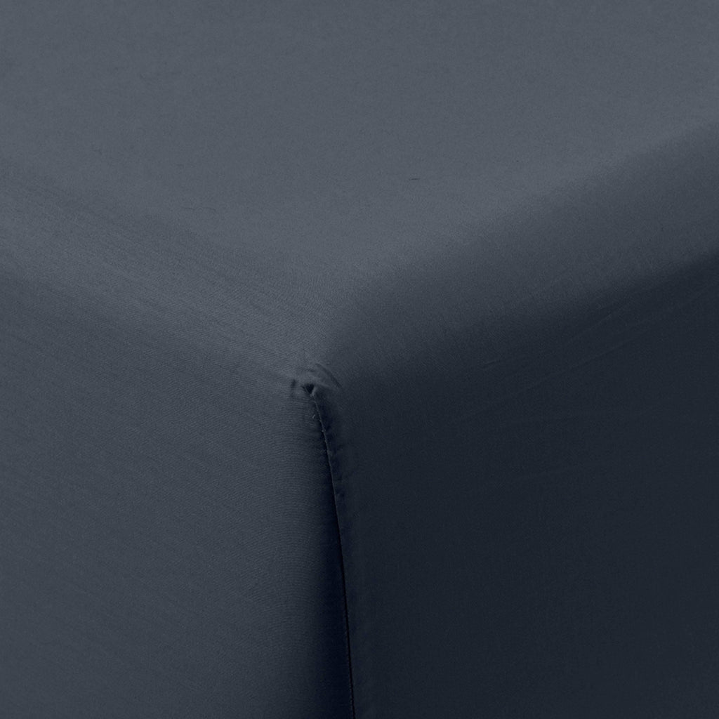 Fitted Sheet in Cotton Sateen Prestige Midnight Blue - Carré Blanc Canada