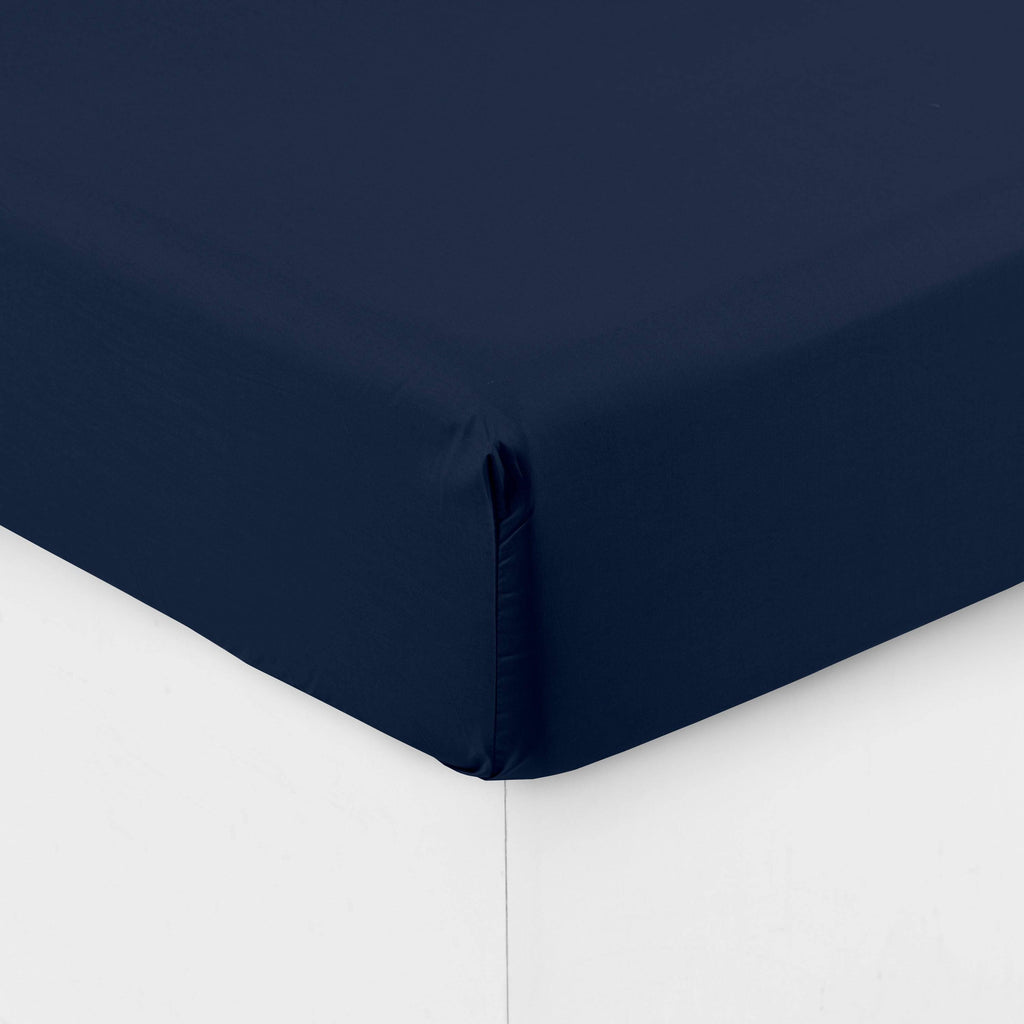 Fitted Sheet in Cotton Percale Neo Navy - Carré Blanc Canada
