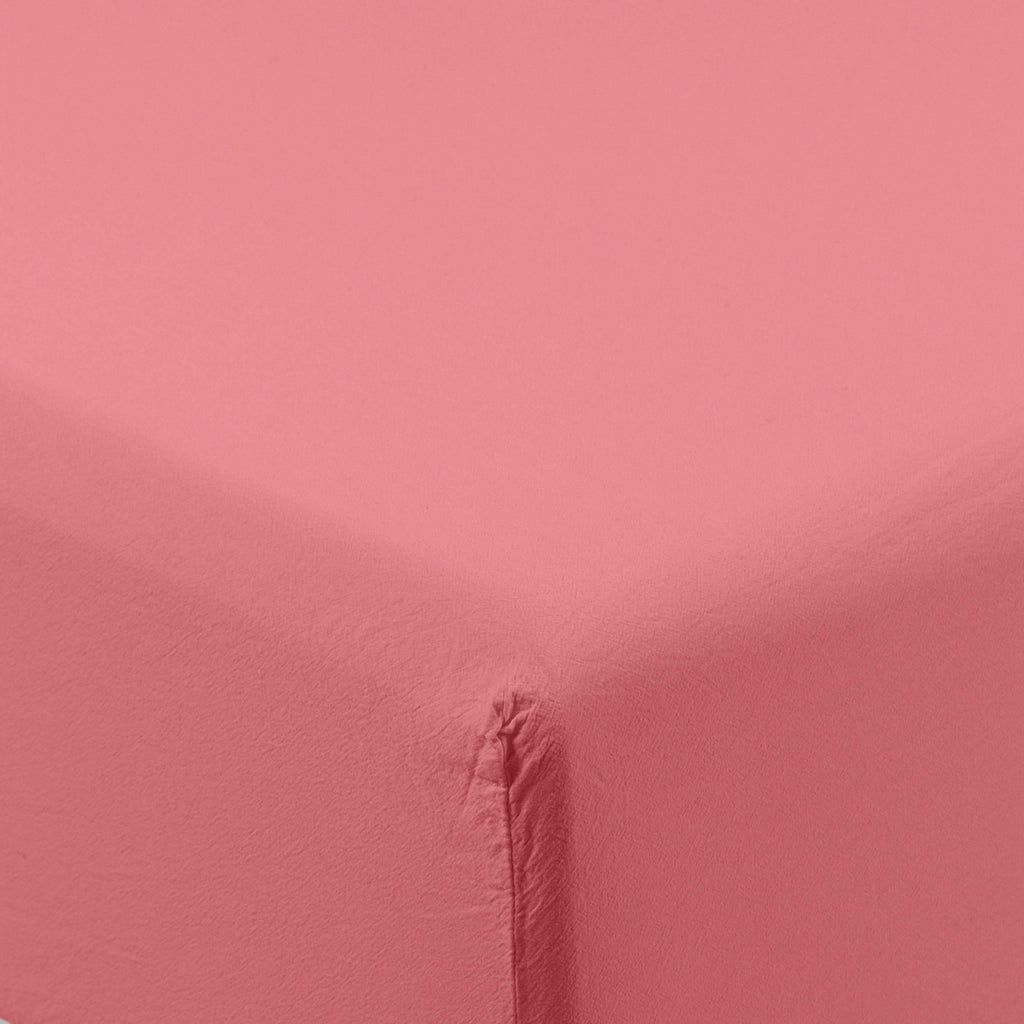 Fitted Sheet in Pure Organic Washed Cotton Souffle Petal - Carré Blanc Canada