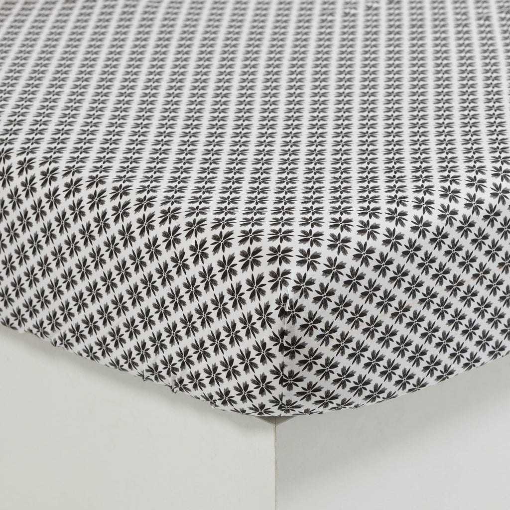 Fitted Sheet Azulejos in Cotton Percale - Carré Blanc Canada