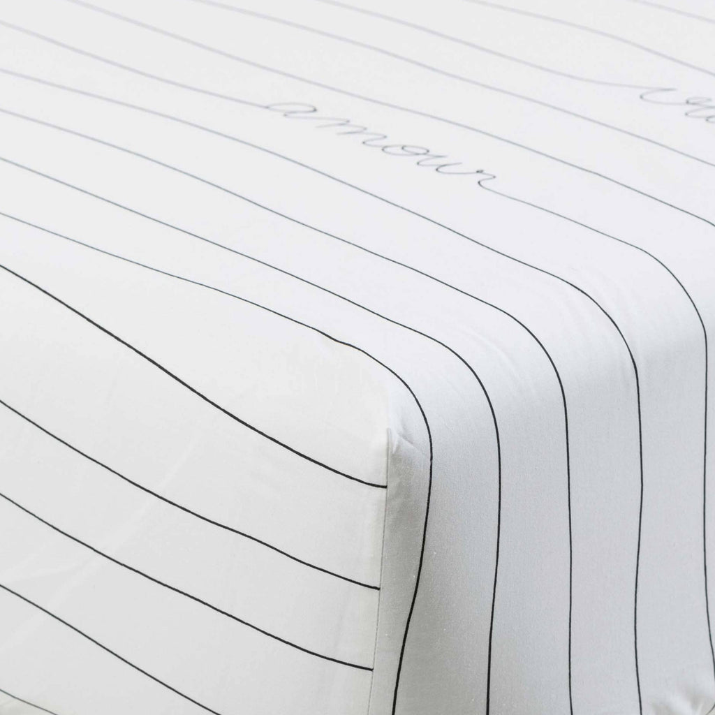 Fitted Sheet in Cotton Percale Mon Amour - Carré Blanc Canada