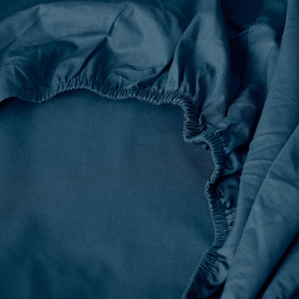 Fitted Sheet in Cotton Percale Neo Prussian Blue - Carré Blanc Canada