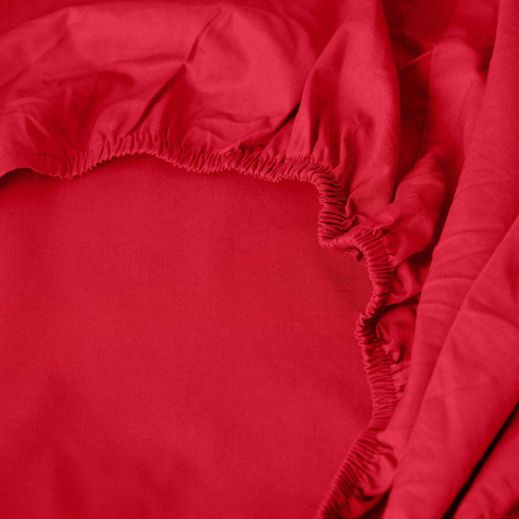 Fitted Sheet in Cotton Percale Neo Red - Carré Blanc Canada