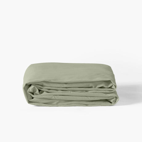 Fitted Sheet in Pure Organic Washed Cotton Souffle Sage - Carré Blanc Canada