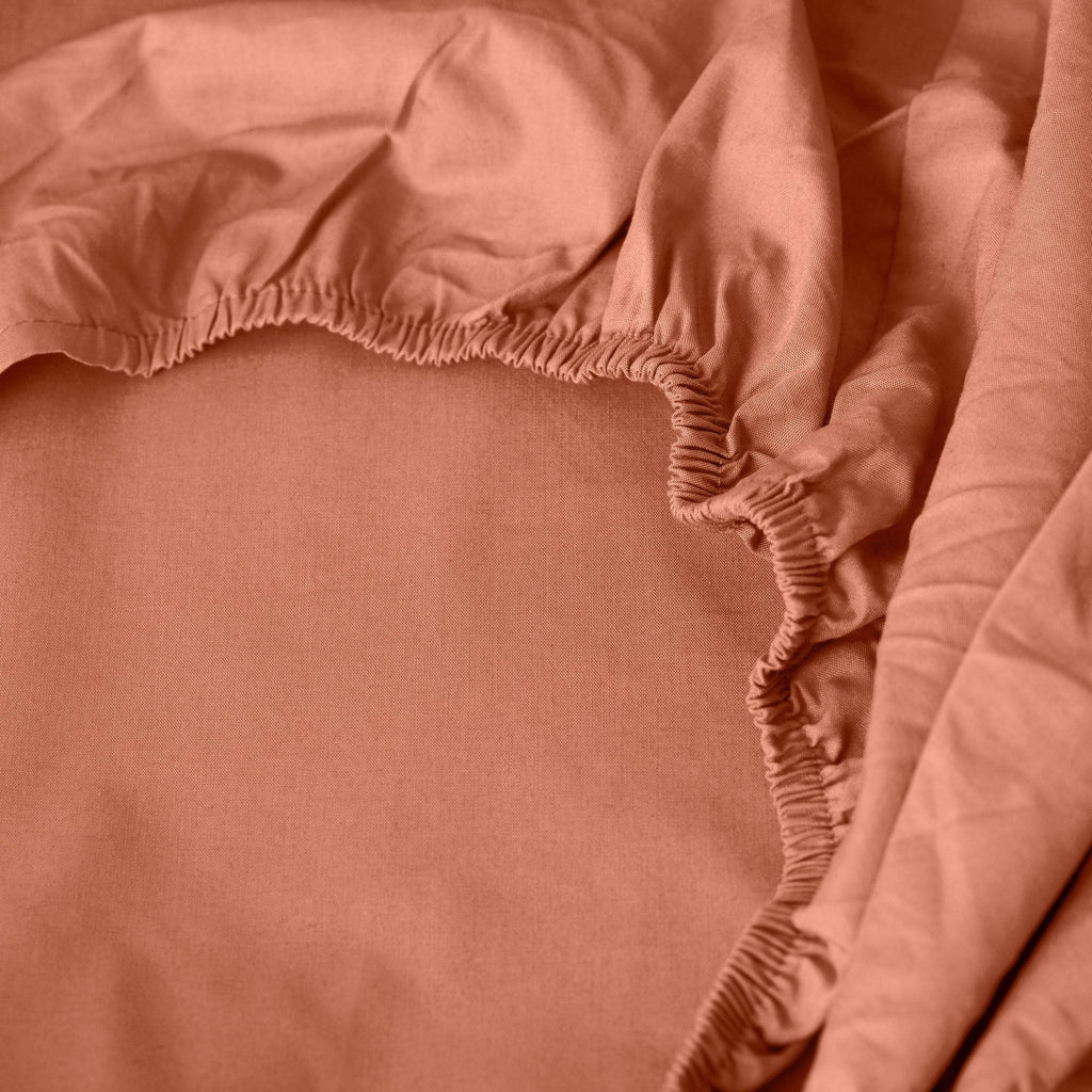 Fitted Sheet in Cotton Percale Neo Terracotta - Carré Blanc Canada