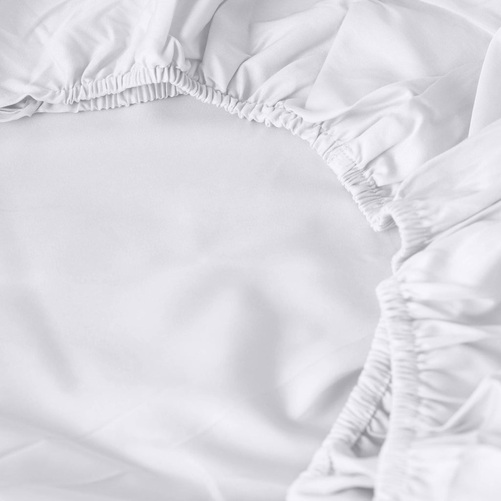 Fitted Sheet in Cotton Sateen Prestige White - Carré Blanc Canada