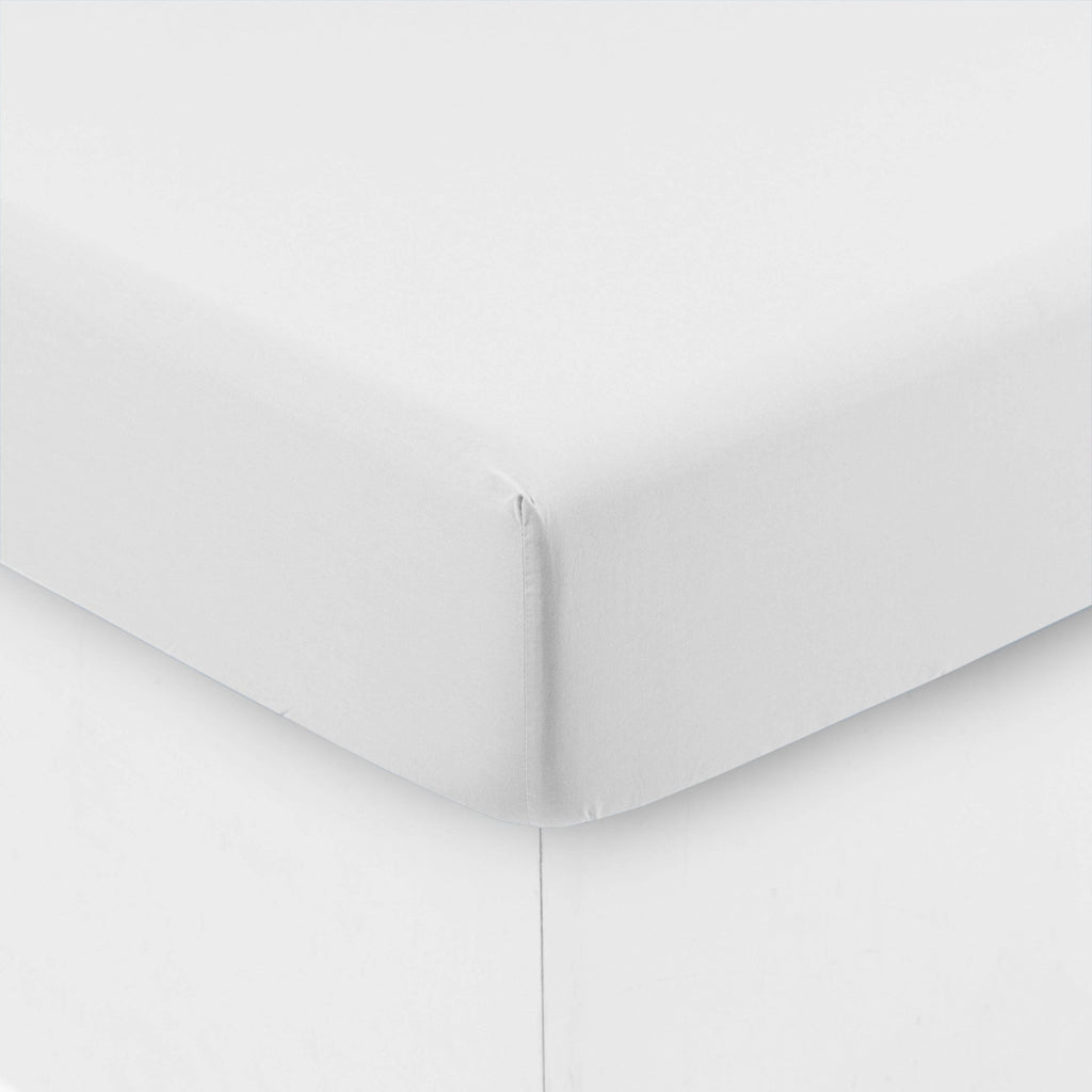 Fitted Sheet in Washed Cotton Songe White - Carré Blanc Canada