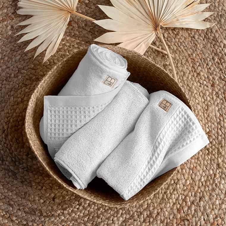Glove in Organic Cotton Source White - Carré Blanc Canada