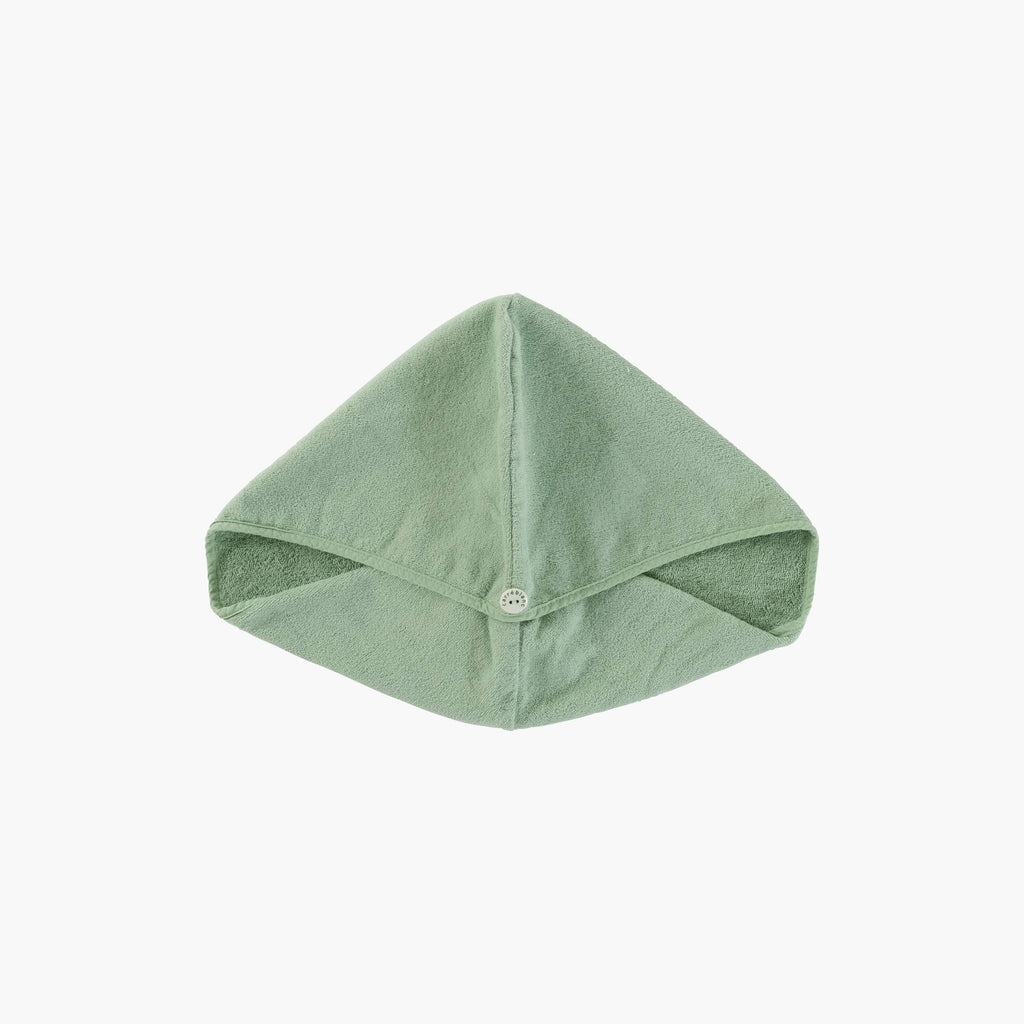 Hair Towel in Organic Cotton Naturelle Eucalyptus - Carré Blanc Canada