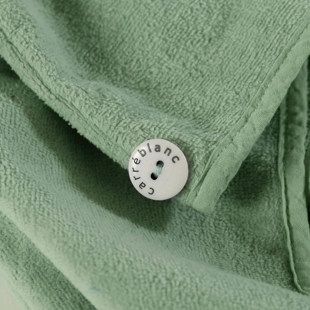 Hair Towel in Organic Cotton Naturelle Eucalyptus - Carré Blanc Canada