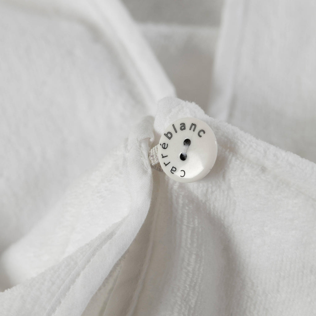 Hair Towel in Organic Cotton Naturelle White - Carré Blanc Canada