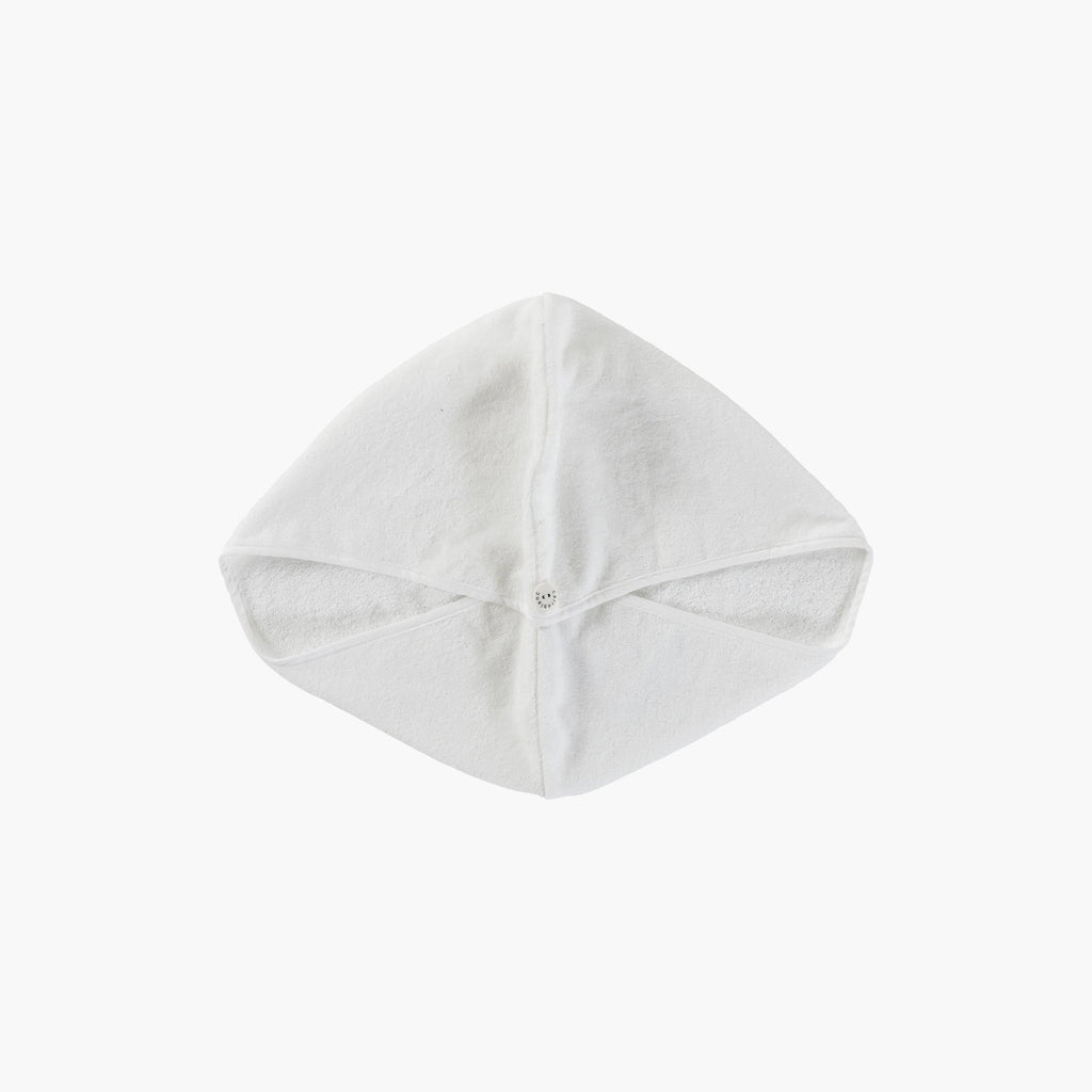 Hair Towel in Organic Cotton Naturelle White - Carré Blanc Canada