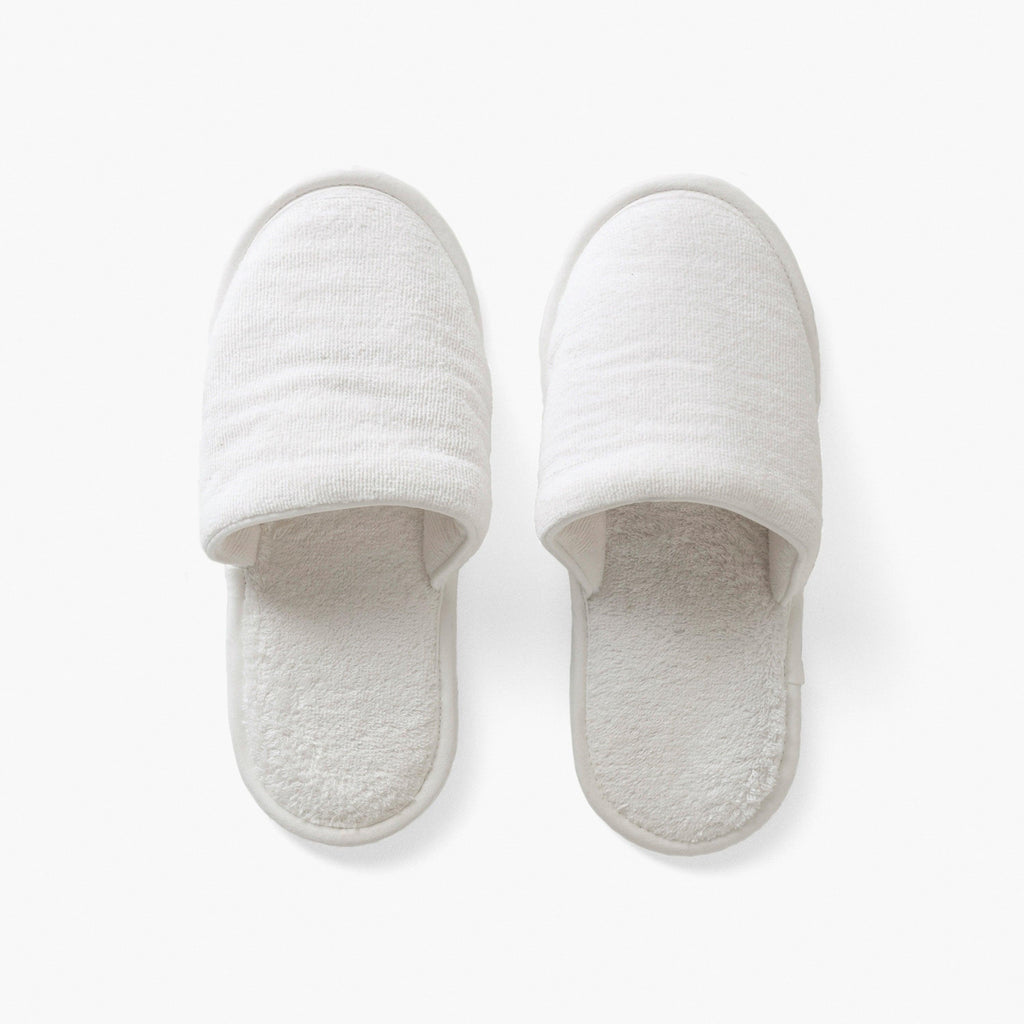 Women's Cotton Mules Slippers Lola White - Carré Blanc Canada