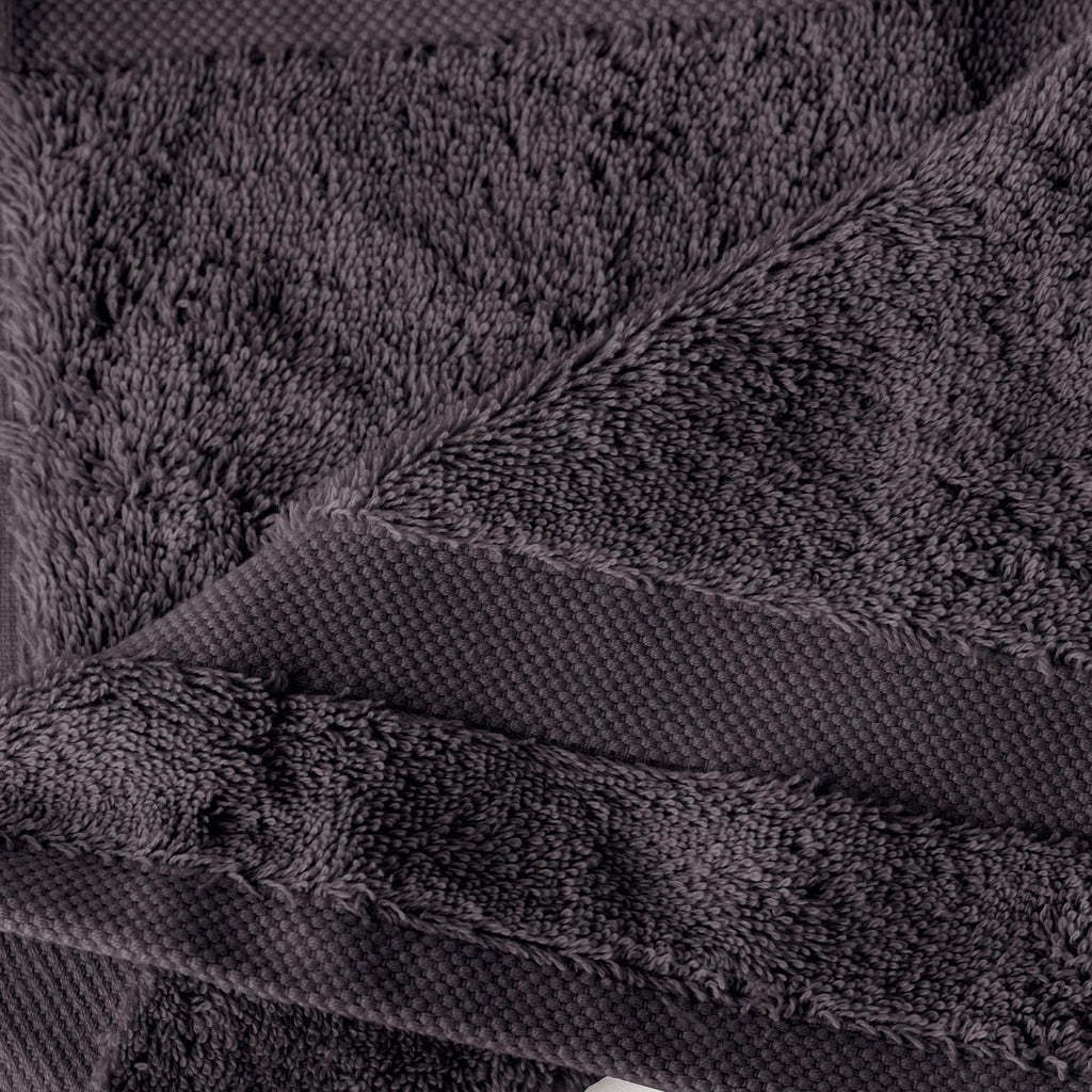 Lola II Anthracite Cotton Washcloth - Carré Blanc Canada