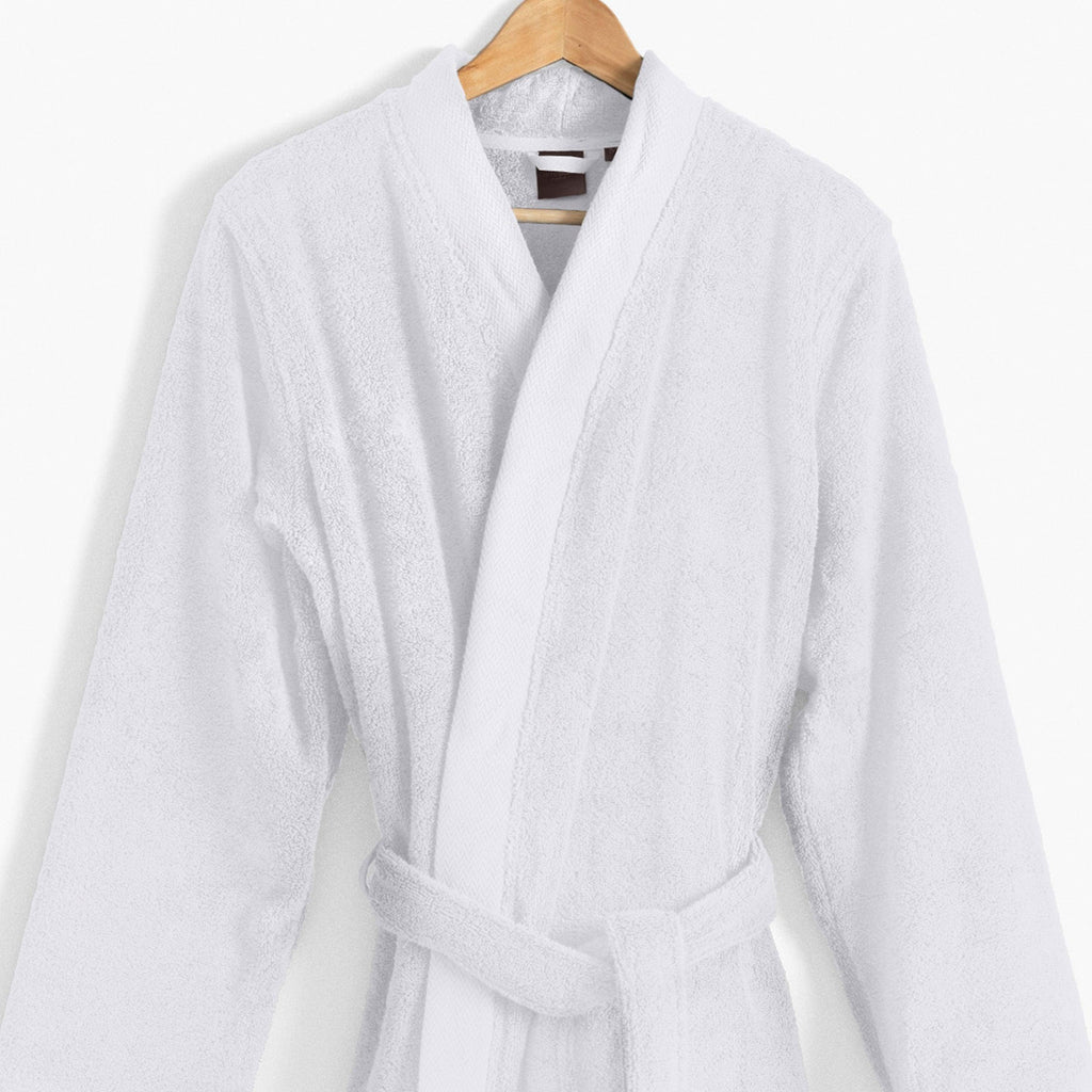 Romeo White Cotton Bathrobe for Men - Carré Blanc Canada
