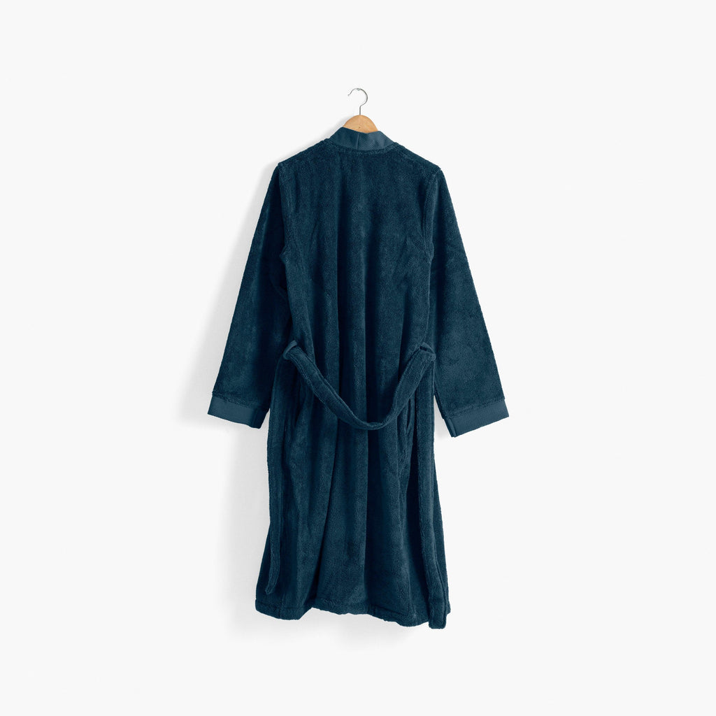 Romeo Blue Cotton Bathrobe for Men - Carré Blanc Canada