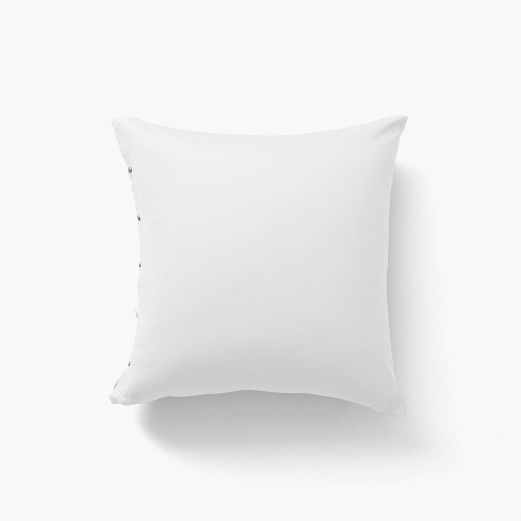 Square Pillowcase in Organic Washed Cotton Sateen Quartz White - Carré Blanc Canada