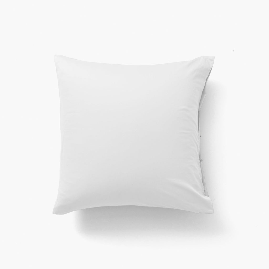Square Pillowcase in Organic Washed Cotton Sateen Quartz White - Carré Blanc Canada