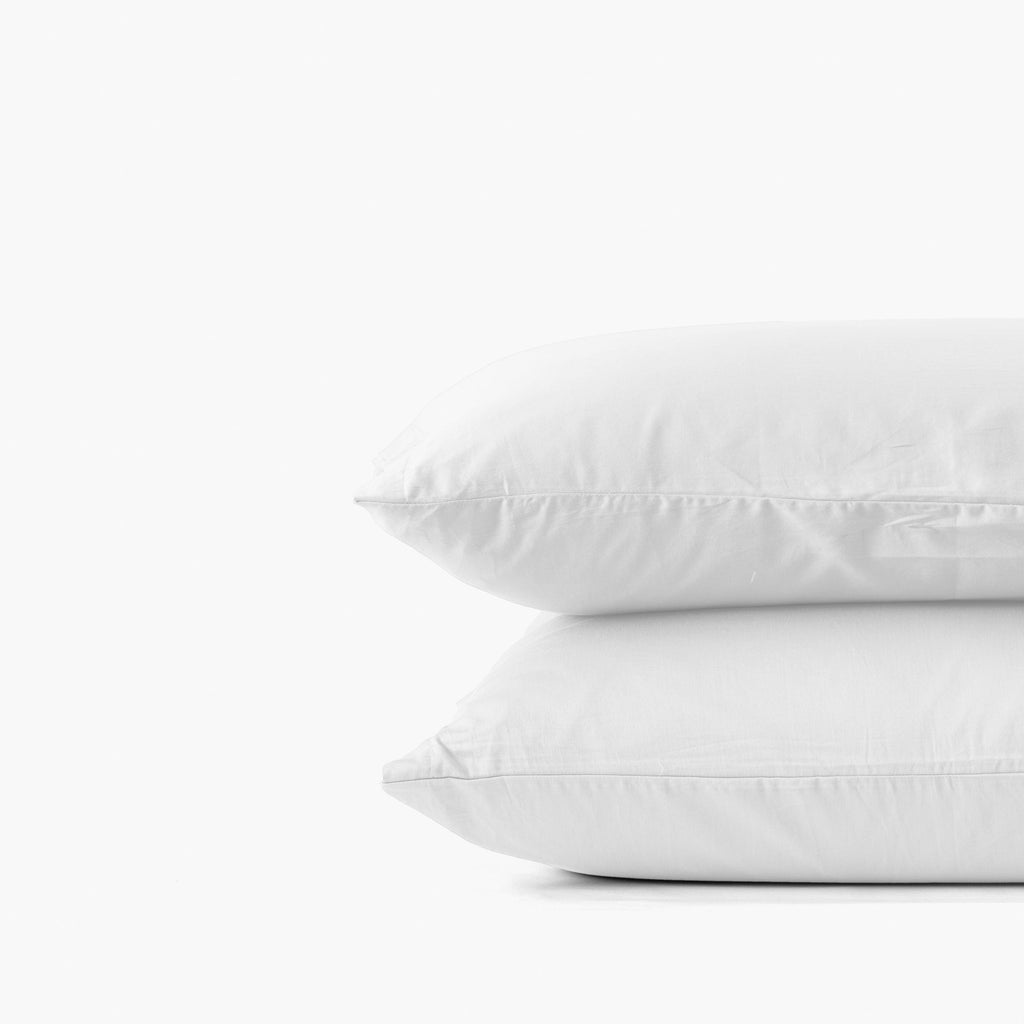 Square Pillowcase in Organic Washed Cotton Sateen Quartz White - Carré Blanc Canada