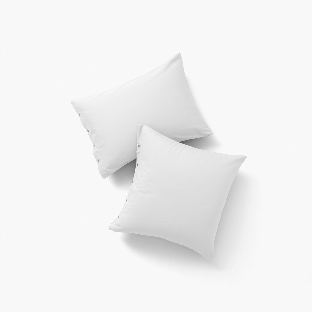 Rectangular Pillowcase in Organic Washed Cotton Sateen Quartz White - Carré Blanc Canada