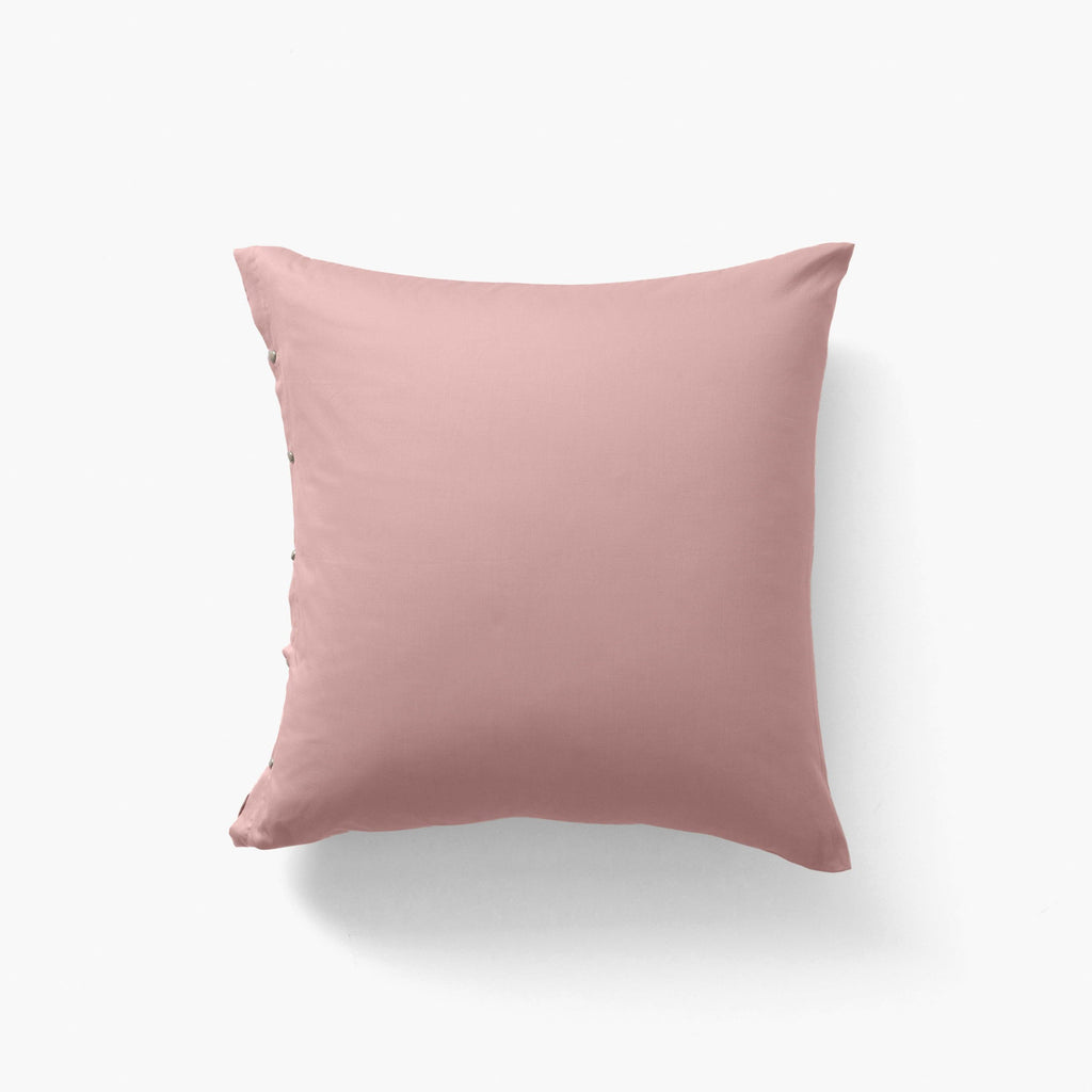 Square Pillowcase in Organic Washed Cotton Sateen Quartz Blush - Carré Blanc Canada