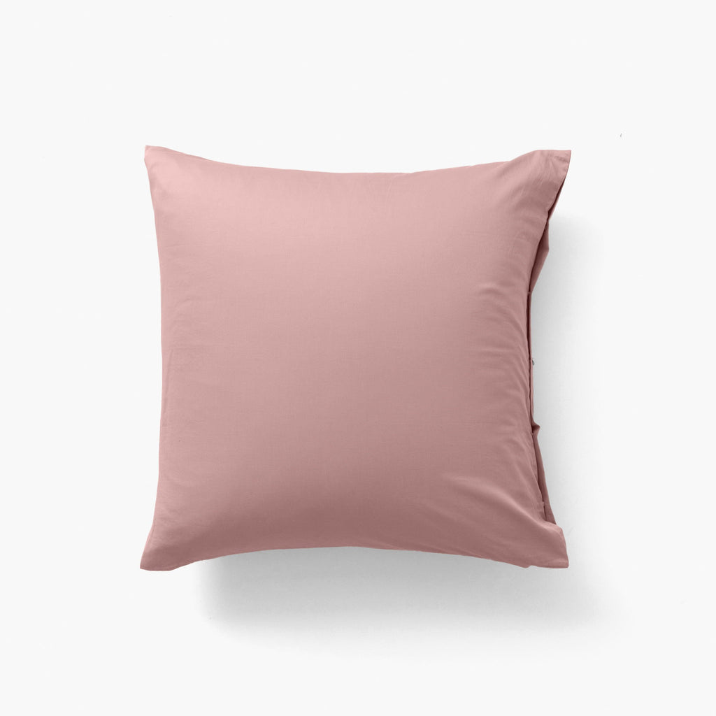 Square Pillowcase in Organic Washed Cotton Sateen Quartz Blush - Carré Blanc Canada