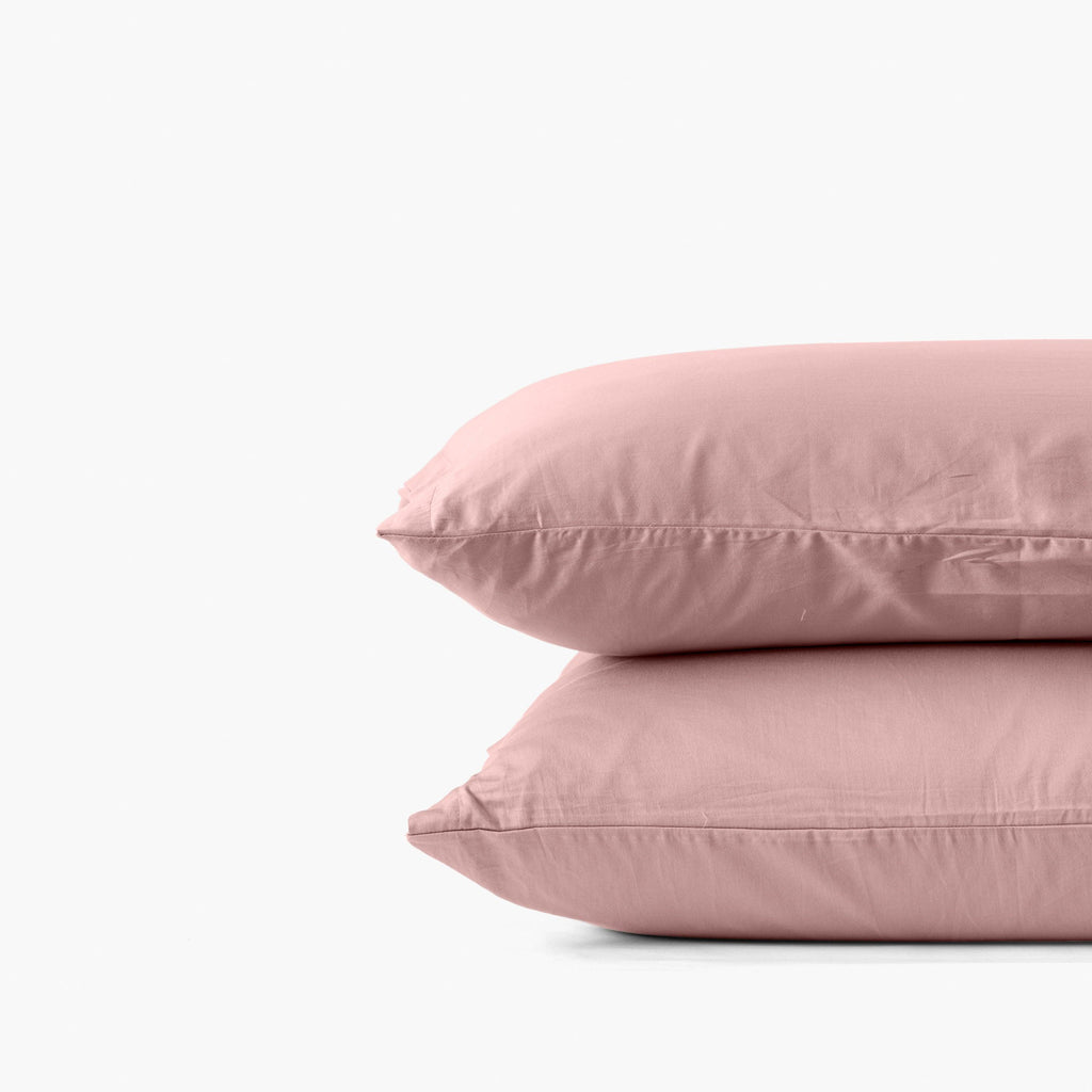 Rectangular Pillowcase in Organic Washed Cotton Sateen Quartz Blush - Carré Blanc Canada