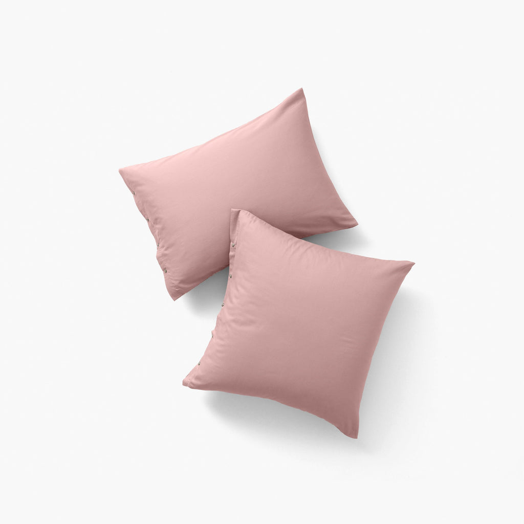 Rectangular Pillowcase in Organic Washed Cotton Sateen Quartz Blush - Carré Blanc Canada