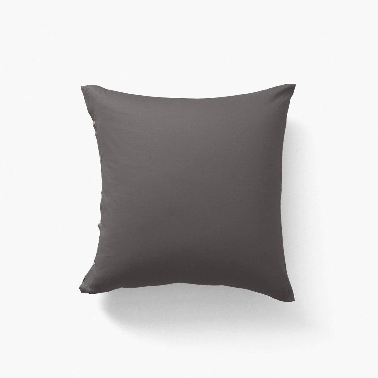 Square Pillowcase in Organic Washed Cotton Satin Quartz Pebble - Carré Blanc Canada