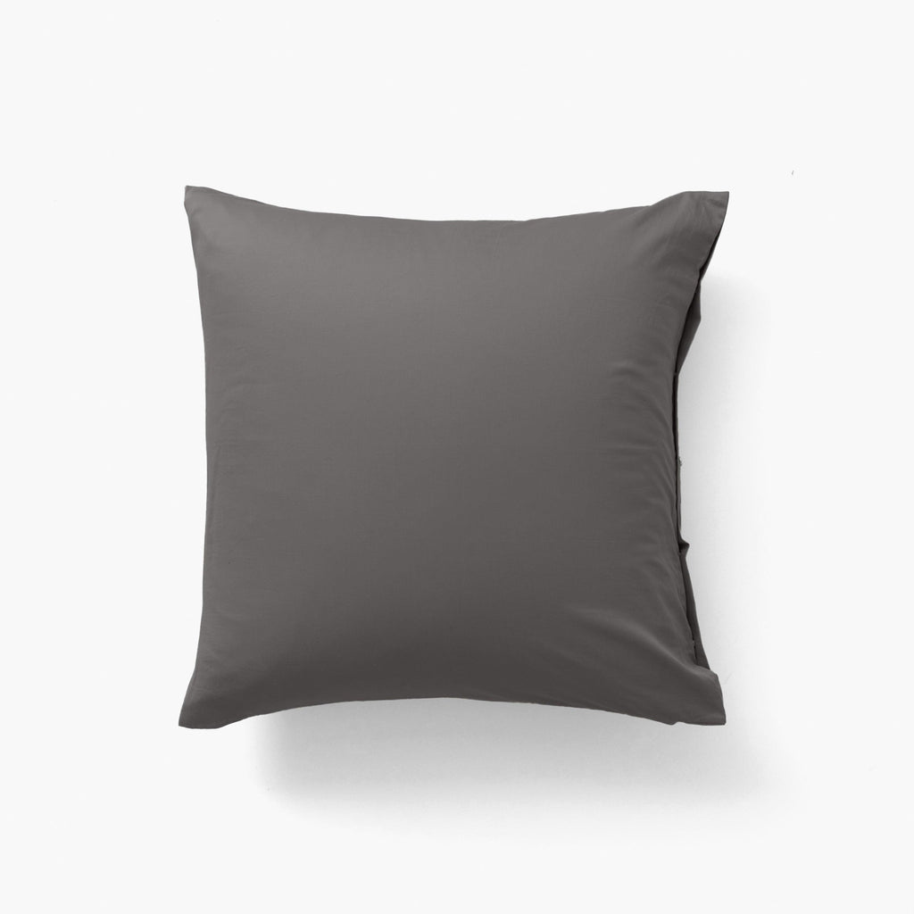 Square Pillowcase in Organic Washed Cotton Satin Quartz Pebble - Carré Blanc Canada