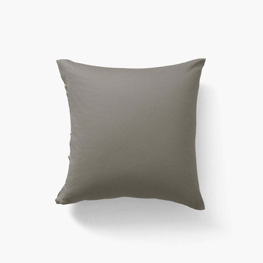Square Pillowcase in Organic Washed Cotton Satin Quartz Jade - Carré Blanc Canada