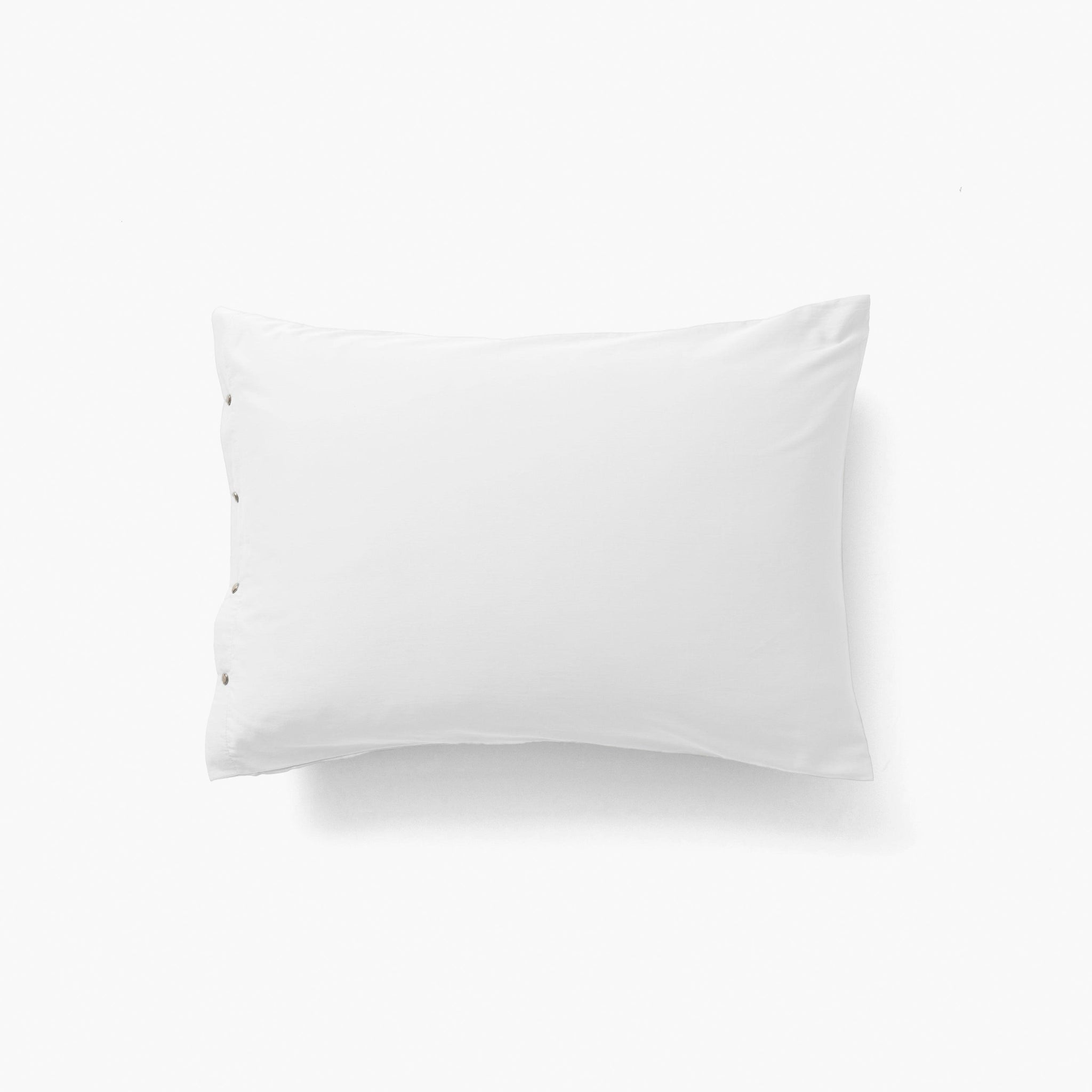 Quartz White organic washed cotton satin rectangular pillowcase Carre Blanc Canada White 20 x 28
