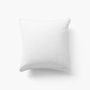 Square Pillowcase in Pure Organic Washed Cotton Souffle White - Carré Blanc Canada