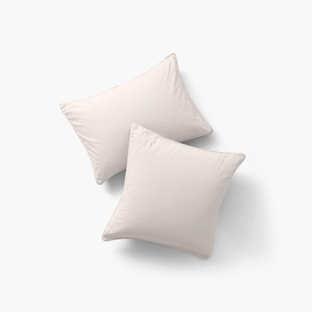 Square Pillowcase in Pure Organic Washed Cotton Souffle Vanilla - Carré Blanc Canada