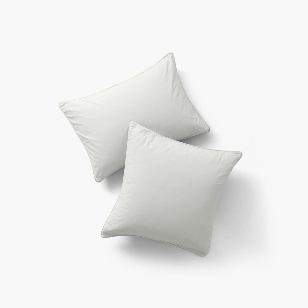Square Pillowcase in Pure Organic Washed Cotton Souffle Cloud - Carré Blanc Canada