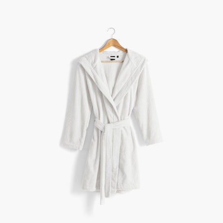 Osmose Women's White Hooded Cotton Bathrobe - Carré Blanc Canada