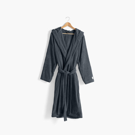 Osmose Men's Charcoal Hooded Cotton Bathrobe - Carré Blanc Canada