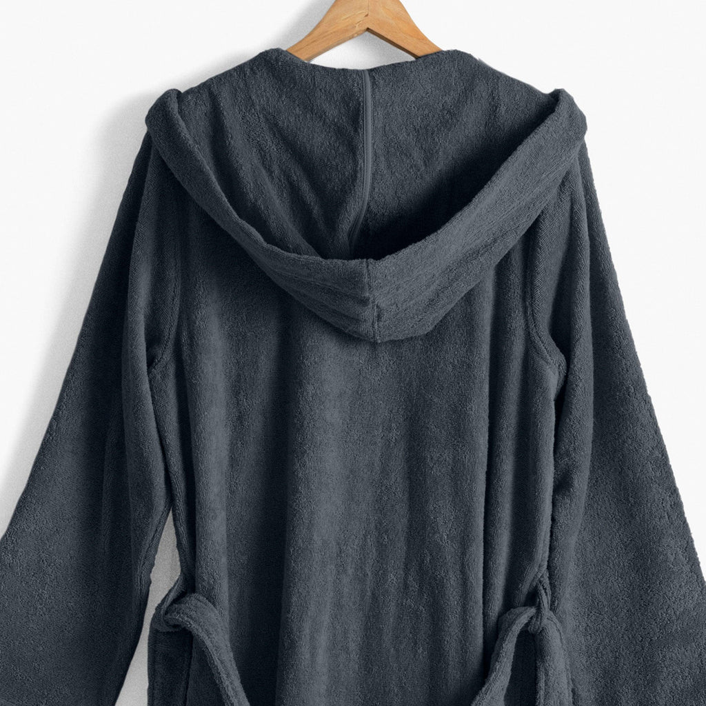 Osmose Men's Charcoal Hooded Cotton Bathrobe - Carré Blanc Canada
