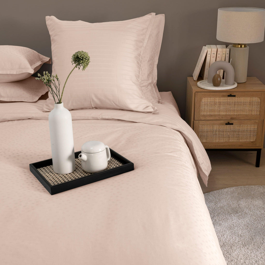 Rectangular Pillowcase in Cotton Sateen Jacquard Prestige Mother-of-Pearl - Carré Blanc Canada