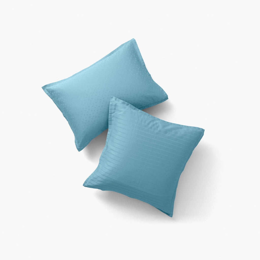 Rectangular Pillowcase in Cotton Sateen Jacquard Prestige Glacier - Carré Blanc Canada