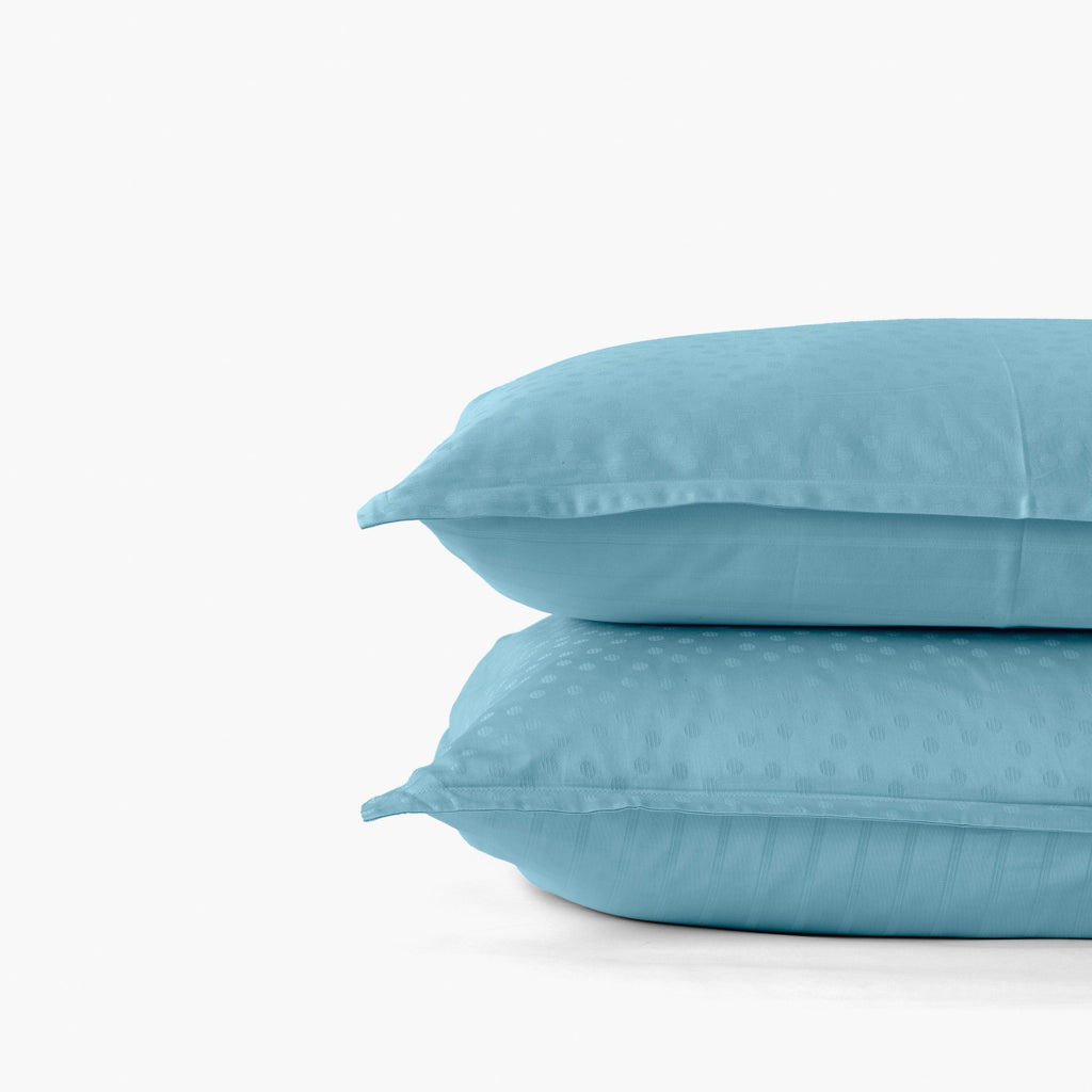 Square Pillowcase in Cotton Sateen Jacquard Prestige Glacier - Carré Blanc Canada