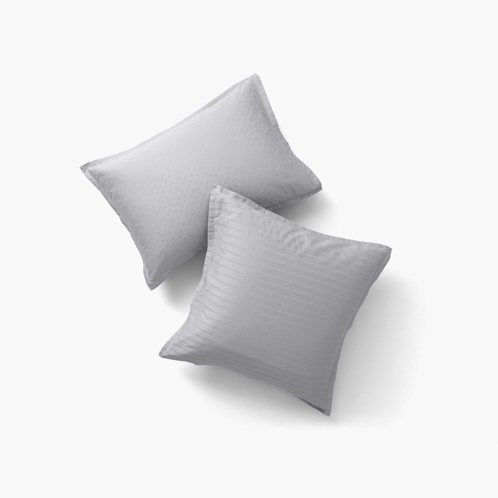Rectangular Pillowcase in Cotton Sateen Jacquard Prestige Turtle Dove - Carré Blanc Canada