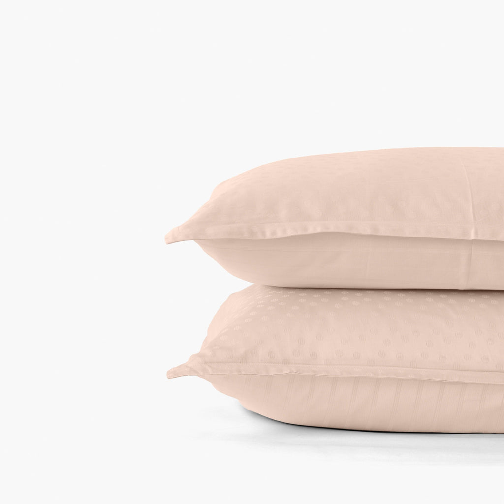 Square Pillowcase in Cotton Sateen Jacquard Prestige Mother-of-Pearl - Carré Blanc Canada