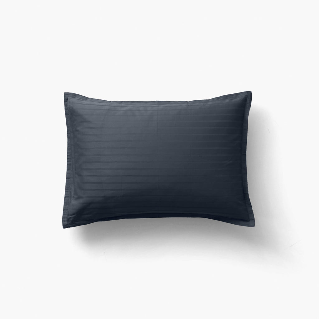 Rectangular Pillowcase in Cotton Sateen Jacquard Prestige Midnight Blue - Carré Blanc Canada