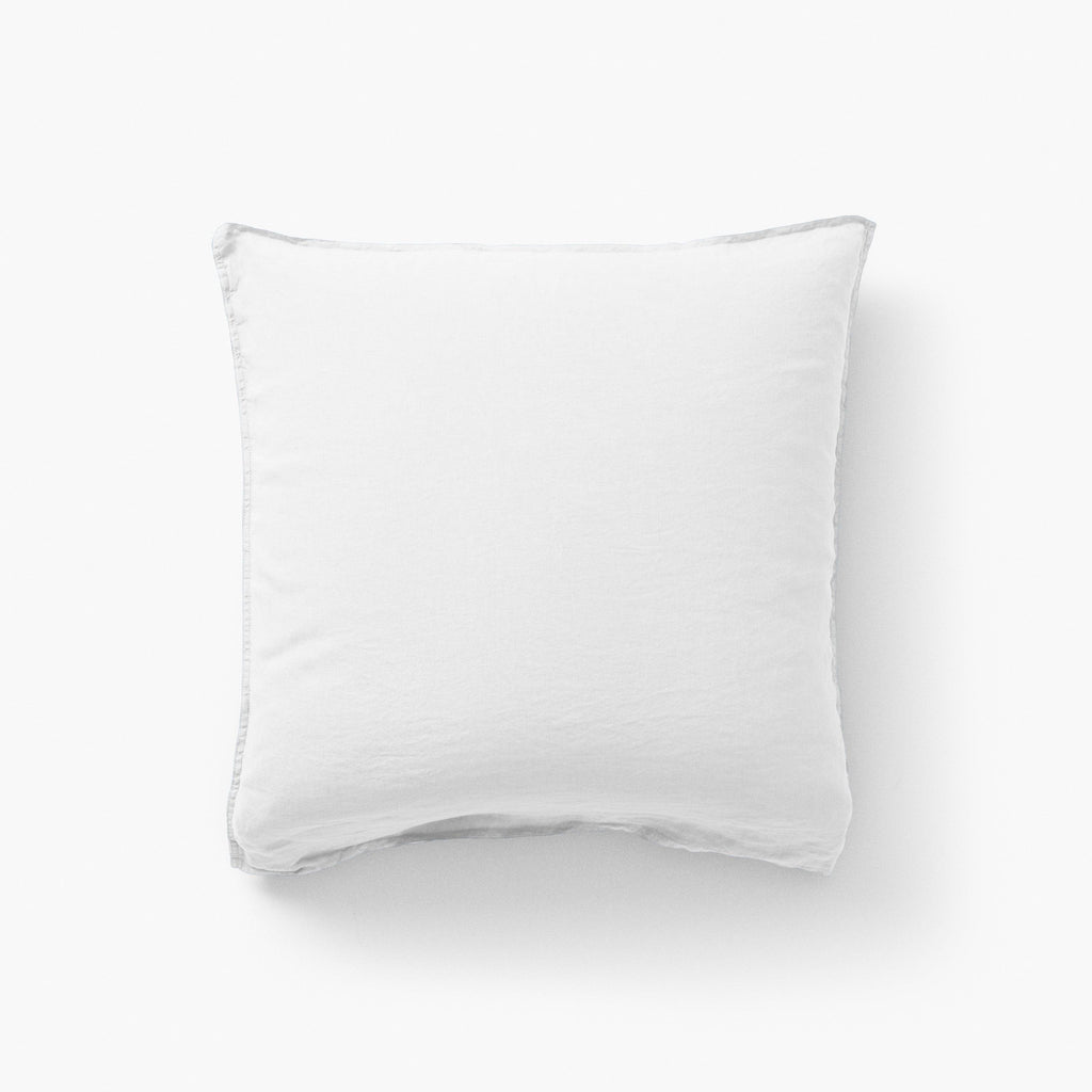 Square Pillowcase in Washed Linen Songe White - Carré Blanc Canada