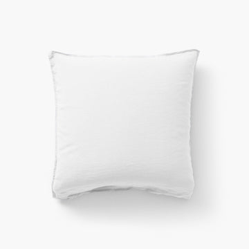 Square Pillowcase in Washed Linen Songe White - Carré Blanc Canada