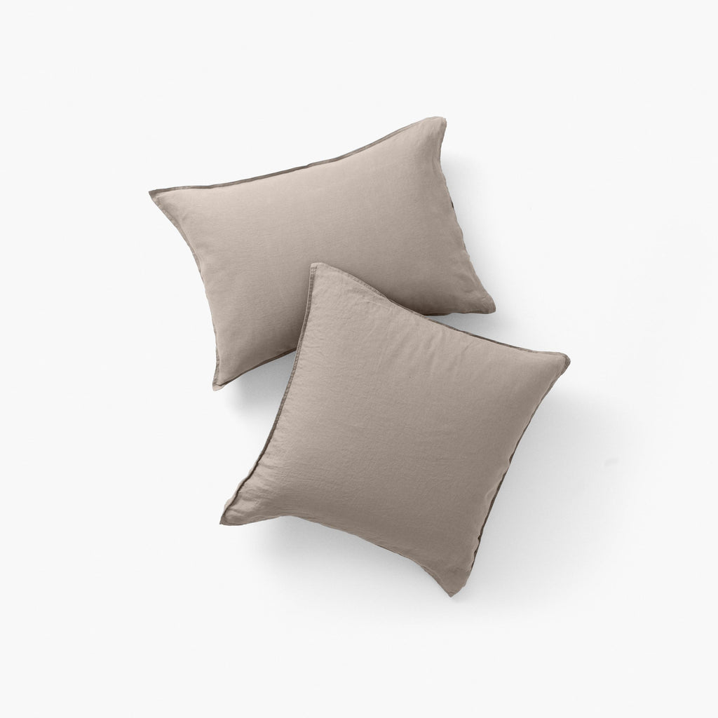 Square Pillowcase in Washed Linen Songe Grege - Carré Blanc Canada
