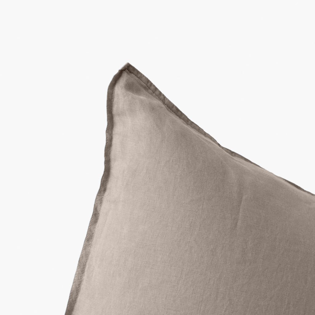 Square Pillowcase in Washed Linen Songe Grege - Carré Blanc Canada